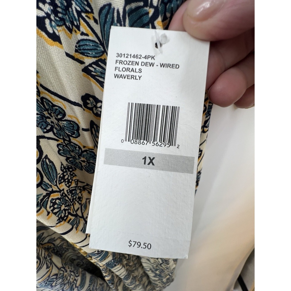 Jessica Simpson Floral Kimono Cardigan Womens 1X Blue Yellow Frozen Dew Boho - Picture 8 of 12